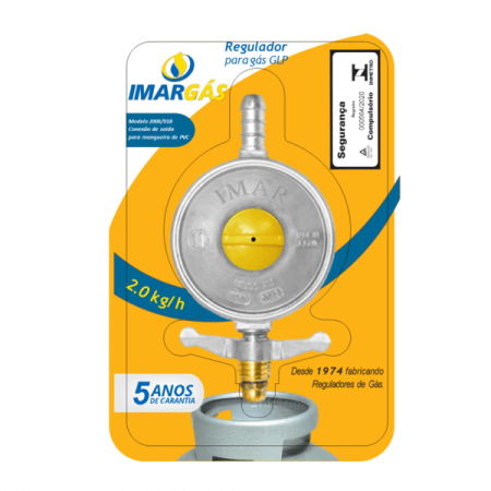 Regulador para gás GLP com vazão de 2kg para mangueira de PVC (1)